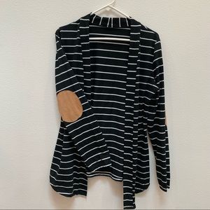 Black and white striped cardigan